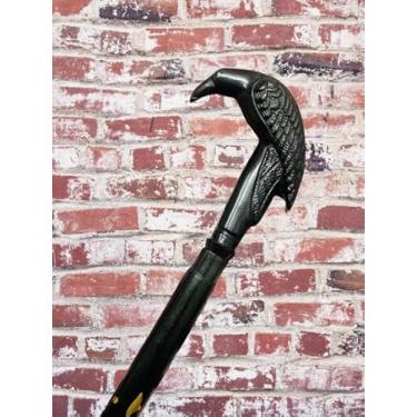 Imagem de Bengala de madeira Raven Antique Black Bengala 94 cm Cabeça de corvo para homens e mulheres