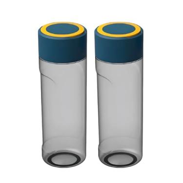 Imagem de Kit 2 Garrafinha De Água Squeeze Esporte Com Alça Garrafa 550ml Treino Escola Escritório BPA Free (Fumê)