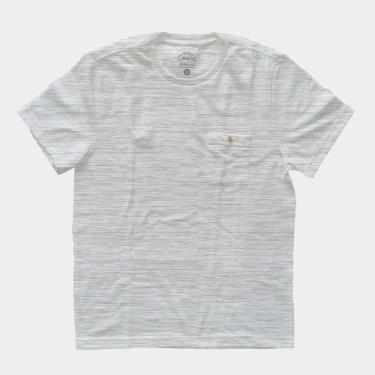 Imagem de CAMISETA MASCULINA EM TECIDO ESPECIAL RAJADO, LISA, COM BOLSO, MARCA BASIC +, TAMANHO M