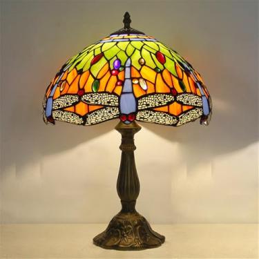 Imagem de Lâmpada de mesa vintage americana LED Luxo Criatividade Sala de estar Estudo Quarto Lâmpada de cabeceira Villa Hotel Cor Vidro Mesa Luz (Estilo 11)