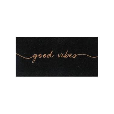 Imagem de Capacho Retangular Fibra De Coco Base PVC 70x33cm - Komeco, Good Vibes