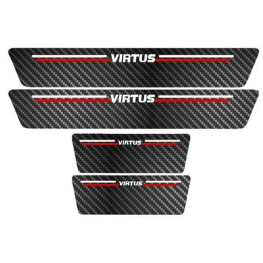 Imagem de Kit Soleira Protetora Porta Premium Red Carbono  -  Virtus - Jhow Ades