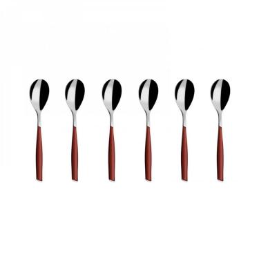 Imagem de Colher Para Café 6 Peças 15cm Marsala Glamour Inox Bugatti