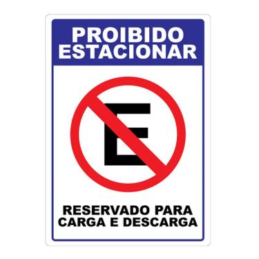 Imagem de Adesivo Proibido Estacionar Resrvado Para Carga E Descarga Cor Vermelho
