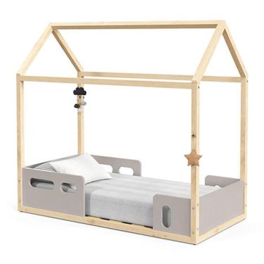 Imagem de Mini Cama Montessoriana Liv Cinza Natural Com Colchão - Matic