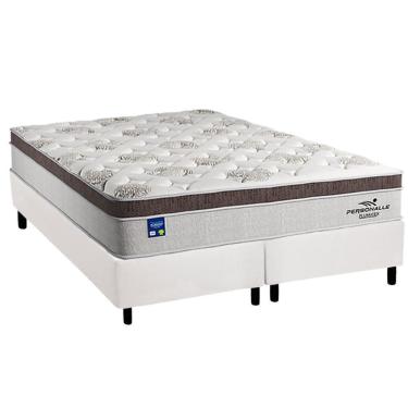 Imagem de Cama Box King: Colchão Molas Masterpocket Ensacadas Plumatex Personalle + Base Crc Courano White (193x203)