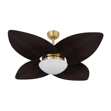Imagem de Ventilador de Teto Mais de Casa Dormamu Dourado 4 Pás Tabaco com Controle Remoto 3 Velo...