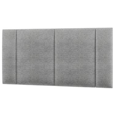 Imagem de Cabeceira Modulada Casal 140 cm Com Led Linho Cinza Milani Store, Cinz