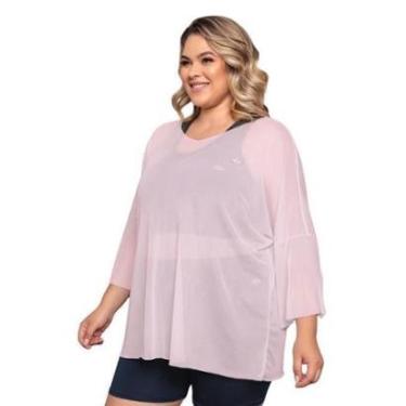 Imagem de Camiseta Blusão Tule Plus Size Fitness Casual-Feminino