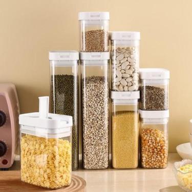 Imagem de Potes Recipiente Vasilha Armazenamento Cozinha Herméticos Condimento A