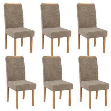 Imagem de Kit 6 Cadeiras Elegance com Espaldar e Tecido Lm Veludo - Sonetto Móve