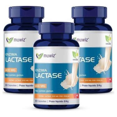 Imagem de Lactase Enzimas 180 Capsulas 400 Mg 4500 Fcc Muwiz 3x 60caps