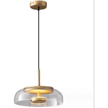Imagem de Lâmpada Suspensa Led Lâmpada De Sala De Jantar De Vidro Moderna Quarto Mesa De Cabeceira Lâmpada Pendente Luz Quente 3000k Luz De Teto Para Sala De Estar Restaurante Cozinha