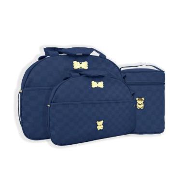 Imagem de Kit Luxo Mave Baby 4 Pçs Saída Maternidade, Azul marinho