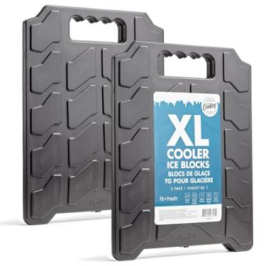Imagem de Coolers Cool Coolers by Fit & Fresh XL Blocos de gelo finos, reutilizáveis e de longa duração GG para refrigeradores, bolsas de gelo Slim XL para refrigeradores e bolsas térmicas, economia de espaço,