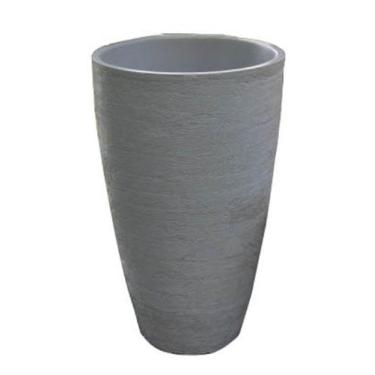 Imagem de Kit 2 Vaso Planta 65x40 Oval Moderno Polietileno - BGPLASTICOS, CINZA 