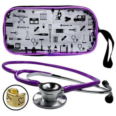 Imagem de Estetoscópio Duosson Adulto Cardiado Pulmonar Duplo - P.A. Med, ROXO P