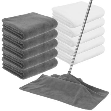 Imagem de Xthrotsenk 10 pacotes de pano de limpeza de microfibra extra grande 76,2 cm x 50,8 cm toalha de microfibra reutilizável lavável grande toalha de chão, panos de limpeza para casa chão janela vidro