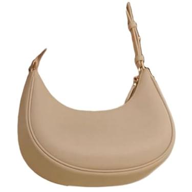 Imagem de Baguete meia lua Bolsa Feminina Lateral Lisa(Marfim)