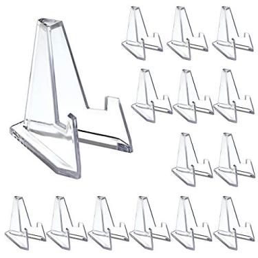 Imagem de Suporte de cavalete de acrílico Hipiwe para exibição de minimoeda, porta-malas para exibição de moedas Air-Tite Cápsulas de relógios de bolso para medalhas de desafio Chips de cassino, Clear, Medium