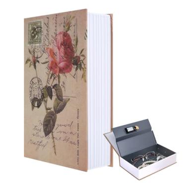Imagem de Cofre decorativo para livros, cofre oculto com trava de combinação de segurança, livro vazado portátil com compartimento oculto, caixa de armazenamento de livros falsos, recipientes secretos para