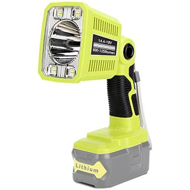 Imagem de Taingwei Lanterna LED de 1250 LM compatível com bateria Ryobi de 18 V, luz de trabalho de 18 W para acampamento, reparo de carro, emergência e iluminação de local de trabalho (bateria não incluída)