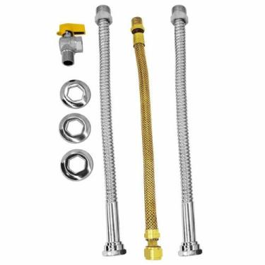 Imagem de Kit Ligação Aquecedor 1/2Mx3/4F 40cm Registro 90 DRUCK