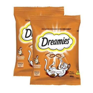Imagem de Kit 2 Petiscos para Gatos Dreamies Adultos Sabor Frango Saboroso com 4