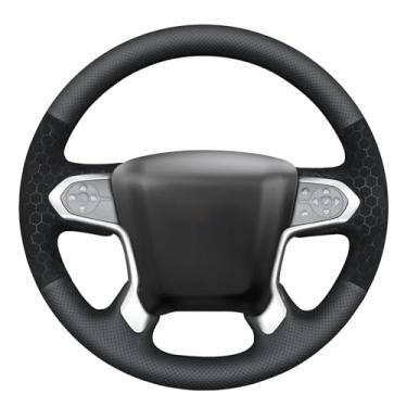 Imagem de MEWANT Capa de volante com costura DIY para Chevrolet Silverado 1500 2014-2018/Suburban 2015-2020/Tahoe 2015-2020/Silverado (2500/3500)/Silverado (4500HD/5500HD/6500HD) 2019-20222