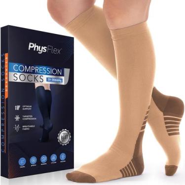 Imagem de Meias de compressão PhysFlex para mulheres e homens (20-30 mmHg)