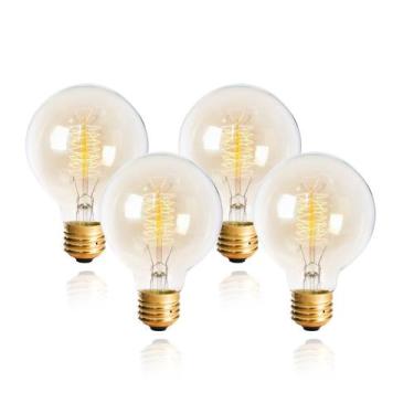 Imagem de Lâmpadas incandescentes Visther 60W G80/G25 E26 2200K (pacote com 4)