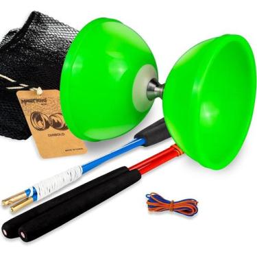 Imagem de Rolamentos triplos Diabolo MAGICYOYO MD01 Pro verdes com acessórios