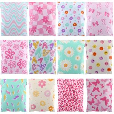 Imagem de Pasimy 120 peças Macaron Poly Mailers coloridos à prova d'água forte sacos de embalagem adesiva camada única grande envelope de correspondência doce a granel envelopes bonitos para pequenas empresas