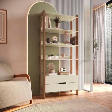 Imagem de Estante Para Livros 100% MDF Com 2 Gavetas e 4 Prateleiras Elvis - FD