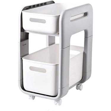 Imagem de Organizador de armário de cesta deslizante de 2 níveis para armazenamento debaixo da pia, organizador de armário de casa de banho, prateleira debaixo da pia de plástico, gavetas removíveis de