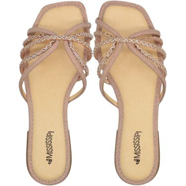 Imagem de Tamanco Rasteiro Mississipi Tiras Strass Feminino