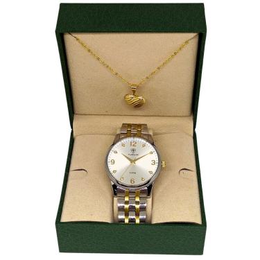 Imagem de Relógio Feminino Tuguir Analógico 2130 Prata e Dourado