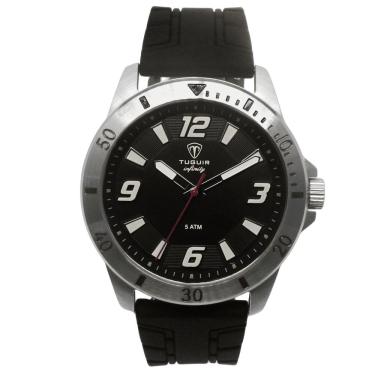 Imagem de Relógio Masculino de Aço Tuguir Analógico Infinity 9169K Prata e Preto