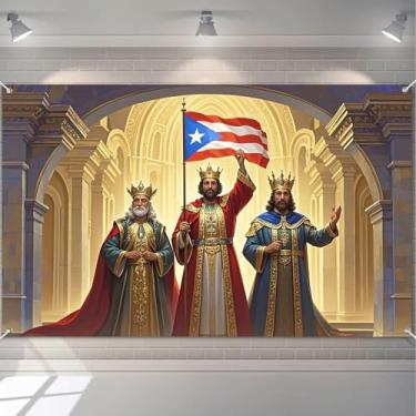 Imagem de HOMETITUTE Banner de Natal 188 x 109 cm Pano de fundo porto-riquenho para celebração religiosa da epifania, igreja, festa de fim de ano, evento cultural, decoração de cabine de fotos