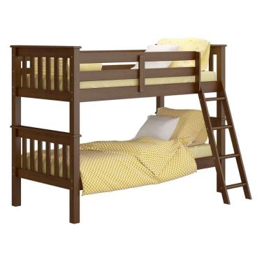 Imagem de Beliche De Solteiro Madeira Maciça Para Colchão 88 X 188 Cm Multimóveis Cr35206 Castanho