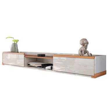 Imagem de Rack Suspenso Atlas 1.80m Sala De Estar-quarto - Lukaliam Móveis - Off White Perolizado-jequitiba