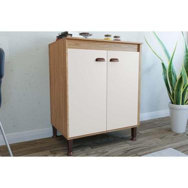 Imagem de Balcão De Cozinha C- Tampo Torino C- 2 Portas 70cm Mel-off White - Movelbento