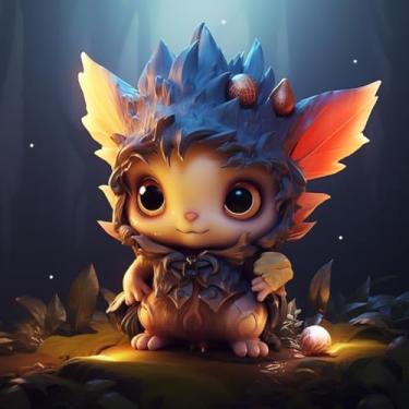 Imagem de Adesivo de Parede Infantil Estilo Anime Monstros Fofinhos Decoração Quarto Criança Arte Chibi Criativa Mágica 40x40cm