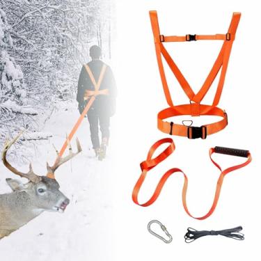 Imagem de SHINETEC Kits de alça de arraste de veado e arnês duplo para alces, perus, equipamentos de caça ao ar livre, resistência à tração: 500 N