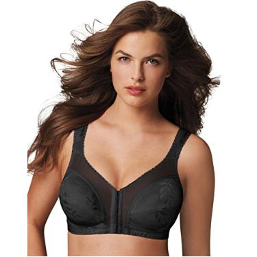 Imagem de Playtex Sutiã feminino 18 horas fecho frontal sem aro com costas flexíveis US4695, Preto real, 46D