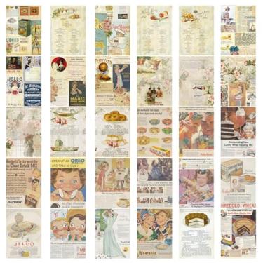 Imagem de Kit de papel de scrapbook vintage, 30 peças, papel de decoupage para artesanato faça você mesmo, suprimentos de diário de lixo, colagem de arte