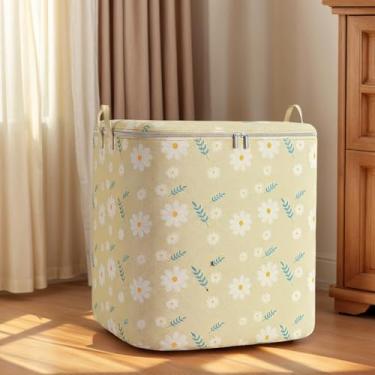 Imagem de Bolsa de armazenamento de roupas 210L, caixas de armazenamento de roupas não tecidas, tecido grande resistente com alça, organizadores de armário para cobertor, edredom, lençóis de cama