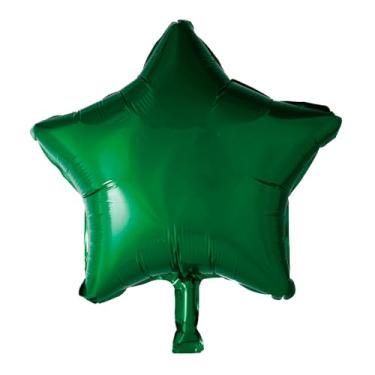 Imagem de BALAO METALIZADO ESTRELA C/CANUDO VERDE 18 "