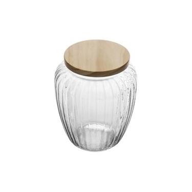 Imagem de Porta Mantimento De Vidro Com Tampa De Pinus 1,9L