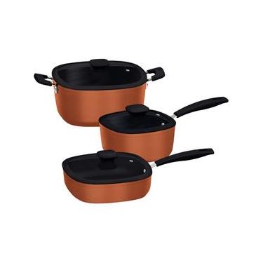 Imagem de Jogo de Panelas Tramontina Refinatta 3 Peças Cobre em Alumínio Antiaderente Starflon Premium